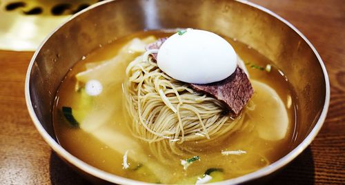 Close-up of soup in bowl