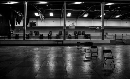 Empty seats in subway station