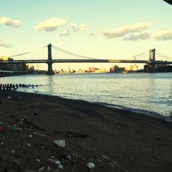 Suspension bridge over sea