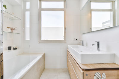 Modern empty bathroom in home