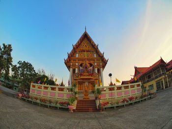 View of temple building against sky