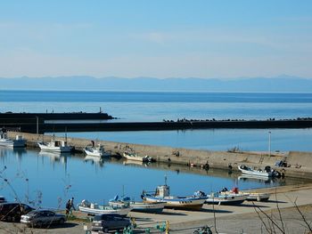 Boats in harbor