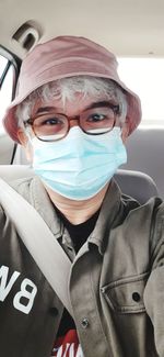 Portrait of man in car