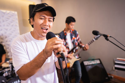 Young man playing guitar