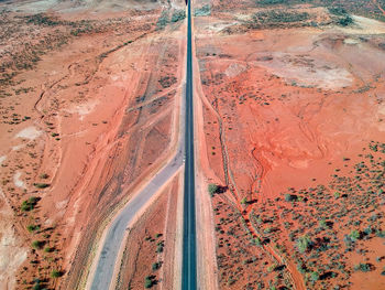 High angle view of cars on road