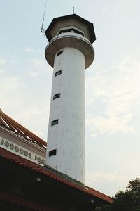 Low angle view of lighthouse against sky