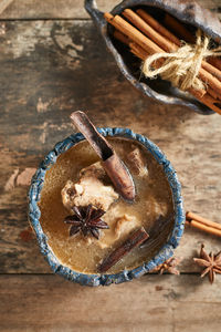 Close-up of food in bowl on table