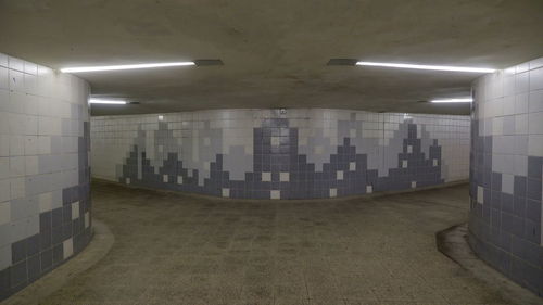 View of empty subway tunnel