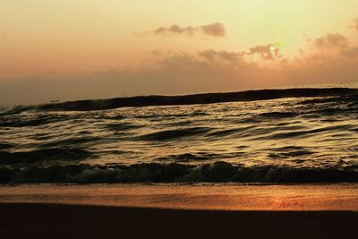 Scenic view of sunset over sea