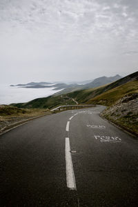 Road by landscape against sky