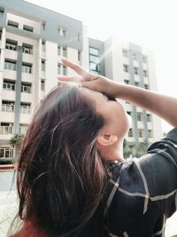 Young woman in a city