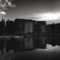 Reflection of buildings in water