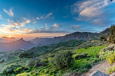 Scenic view of mountains against sky