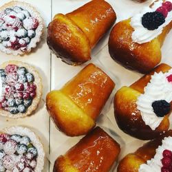High angle view of dessert on plate