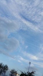 Low angle view of cloudy sky