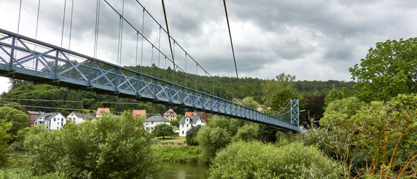 Bridge for pedestrians over the fulda before its confluence with the werra to the weser 