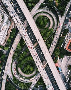 Aerial view of elevated roads in china