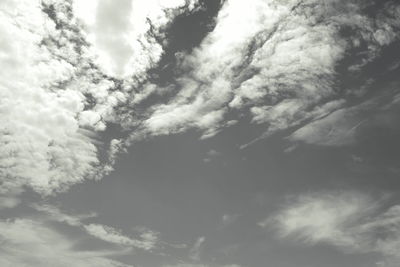 Low angle view of clouds in sky