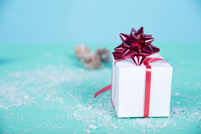 Close-up of christmas decoration in box