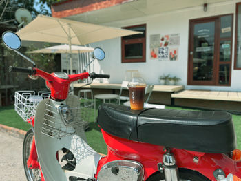 Vintage car on motorcycle