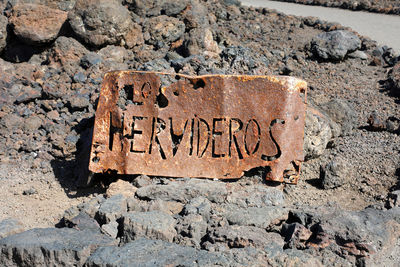 Text written on rock