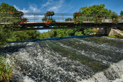 Bridge over river against sky