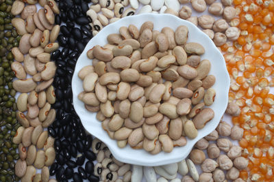 Directly above view of beans