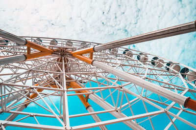 Close-up view of ferris wheel against sky 