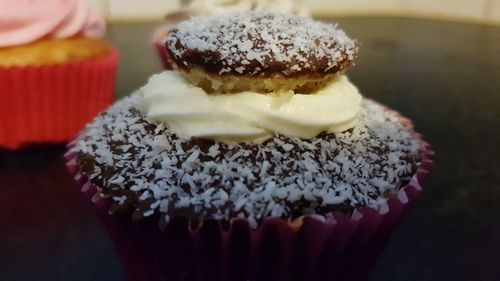 Close-up of cupcakes on table