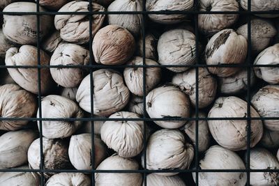 Full frame shot of bread for sale at market