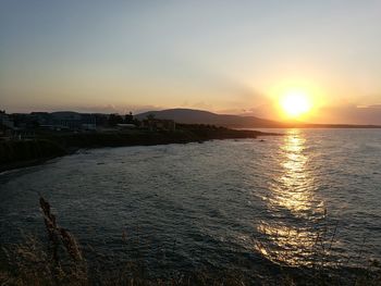 View of sea at sunset