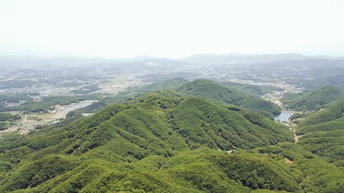 High angle view of landscape against sky