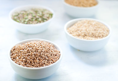 Close-up of salad in bowl on table