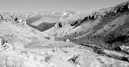 Panoramic view of landscape against clear sky