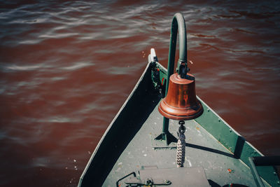 High angle view of boat in lake