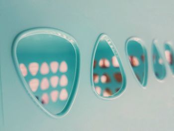 Close-up of eyeglasses on glass