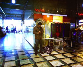 View of illuminated building at night
