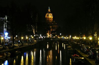 Illuminated city at night