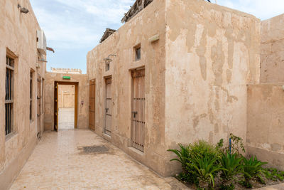 Old buildings architecture in the wakrah souq traditional market