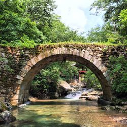 Arch bridge over canal