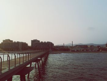 View of river with buildings in background