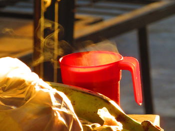 Close-up of coffee cup