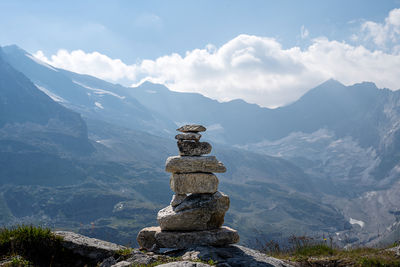 Scenic view of mountains against sky in austria, weißsee gletscherwelt 