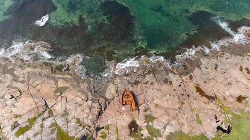 High angle view of sea