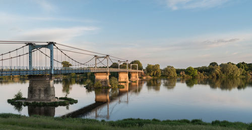 Bridge over river against sky