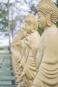 Close-up of buddha statues