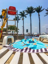 View of swimming pool against blue sky