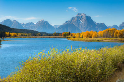 Landscape of grand teton national park in the autumn, landscape photography