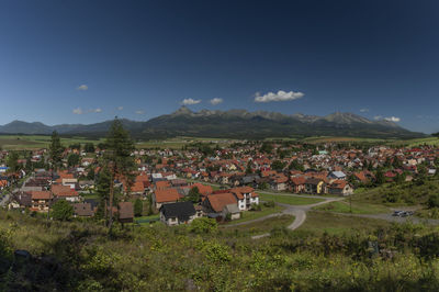 Panoramic view of townscape against sky