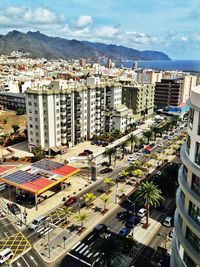 High angle view of buildings